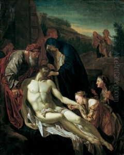 Die Grablegung Christi. Oil Painting by Adriaen Van Der Werff