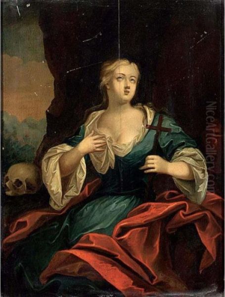 A Portrait Of A Lady As Mary Magdalene Oil Painting by Pieter van der Werff