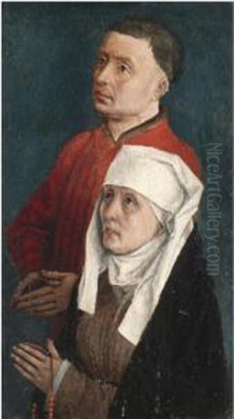 A Male And Female Donor Oil Painting by Rogier van der Weyden