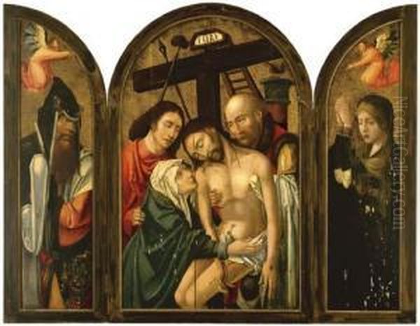 The Descent From The Cross; Left
 Wing: Saint Joseph Of Arimathea; Right Wing: Saint Mary Magdalene Oil Painting by Rogier van der Weyden