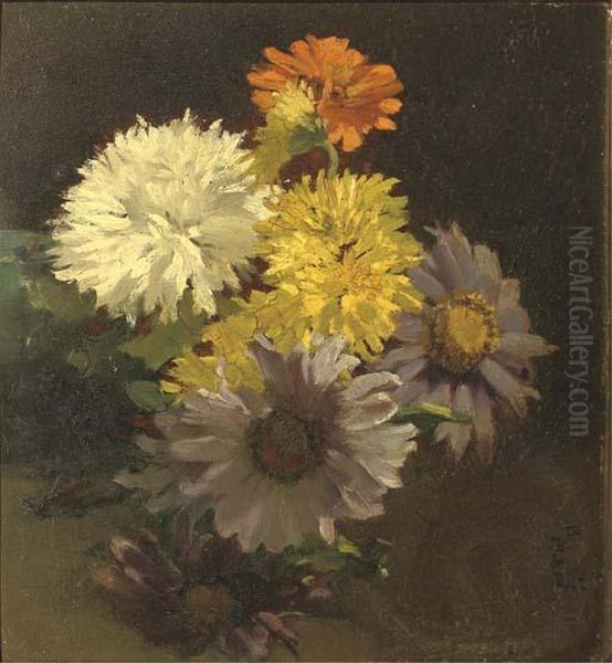 Autumn Flowers Oil Painting by Chris Van Der Windt