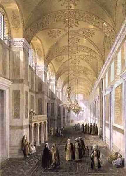 Haghia Sophia plate 2 the narthex Oil Painting by Gaspard Fossati