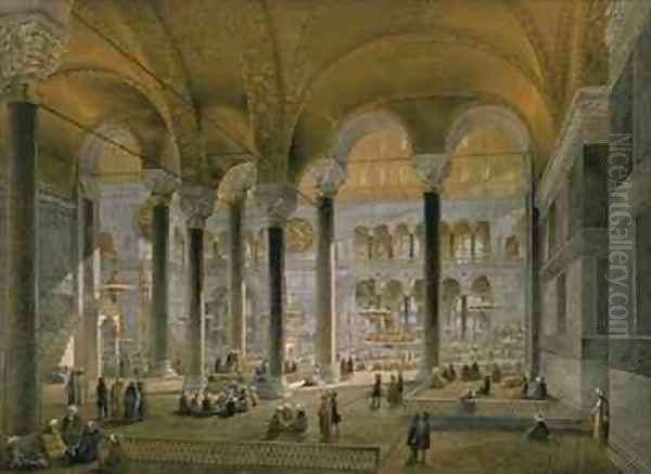 Haghia Sophia plate 6 the north nave Oil Painting by Gaspard Fossati