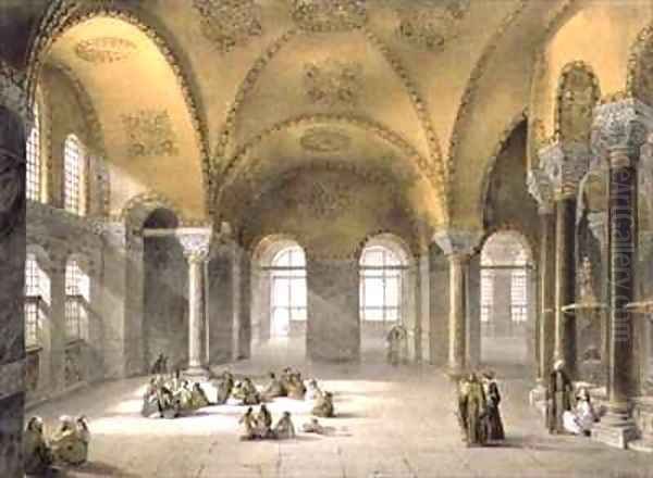 Haghia Sophia plate 12 the Meme Gallery in the south west corner Oil Painting by Gaspard Fossati