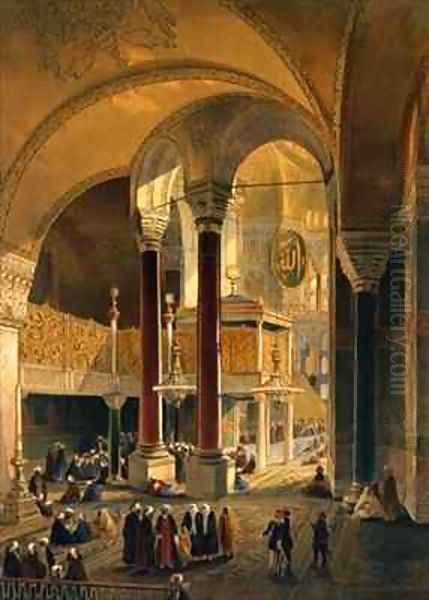 Haghia Sophia plate 8 the Imperial Gallery and box Oil Painting by Gaspard Fossati