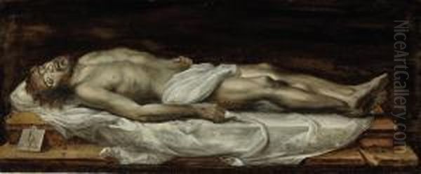 Christ In The Tomb Oil Painting by Abraham Jansz. van Diepenbeeck