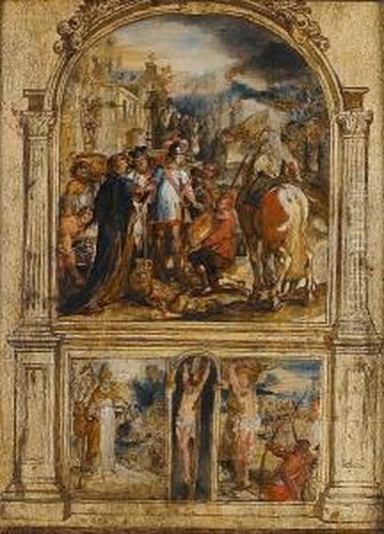 A Sketch Of An Altarpiece Oil Painting by Abraham Jansz. van Diepenbeeck