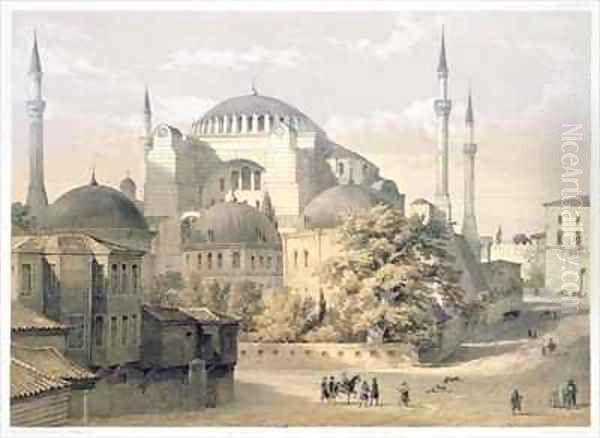 Haghia Sophia plate 19 exterior view of the mosque Oil Painting by Gaspard Fossati