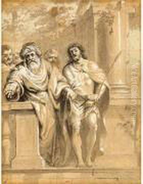 Le Christ Et Le Grand Pretre Du Sanedrin by Abraham Jansz. van Diepenbeeck