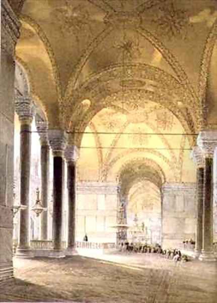 Haghia Sophia plate 7 entrance to the nave Oil Painting by Gaspard Fossati