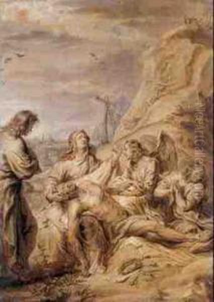 The Lamentation Oil Painting by Abraham Jansz. van Diepenbeeck