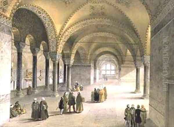 Haghia Sophia plate 13 the centre of the Gallery Oil Painting by Gaspard Fossati