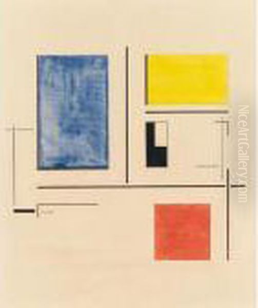 Untitled Oil Painting by Theo van Doesburg