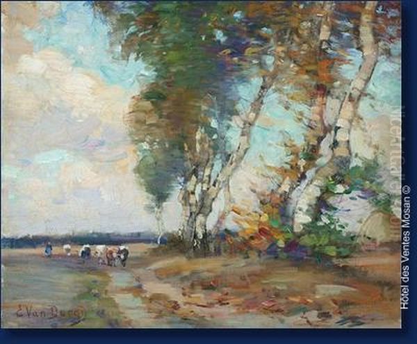 Paysage Rural Anime Oil Painting by Emile Van Doren