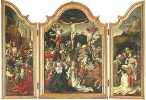 A Triptych Oil Painting by Jan van Dornicke