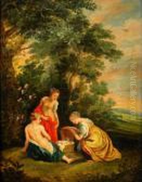 Moses Raddad Av Faraos Dotter Oil Painting by Justus van Egmont