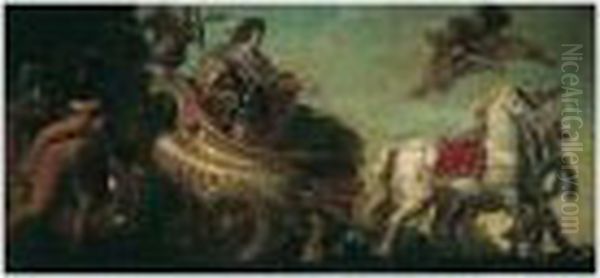 King Louis Xiii Of France In A Triumphal Chariot Oil Painting by Justus van Egmont