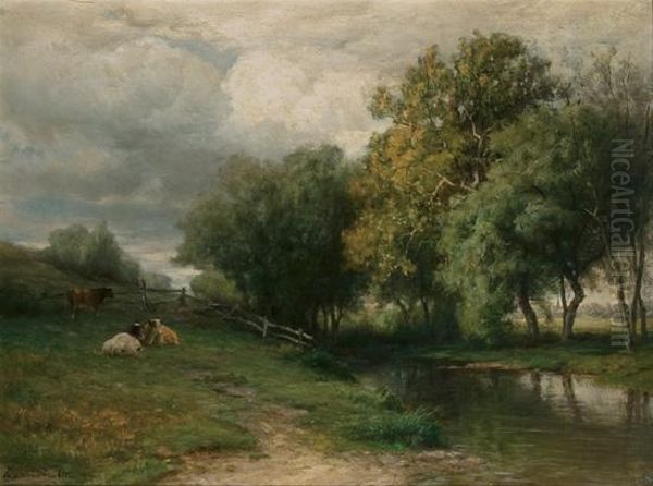 Cloudy Afternoon, New Jersey Oil Painting by Hendrik D. Kruseman Van Elten