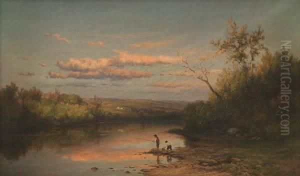 The Housatonic River, Near Milford, Connecticut Oil Painting by Hendrik D. Kruseman Van Elten