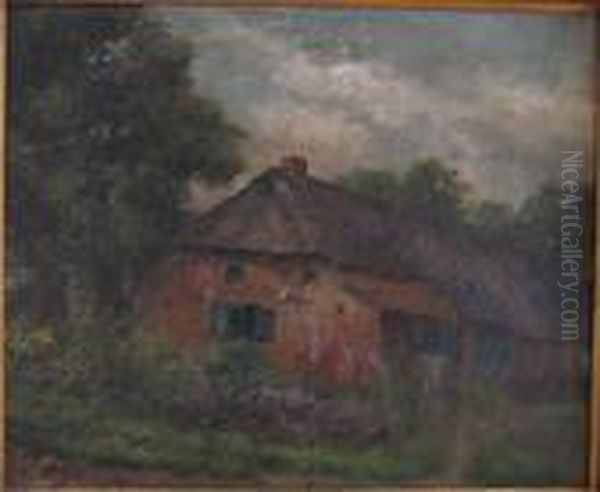 Hoeve. Oil Painting by Piet Van Engelen