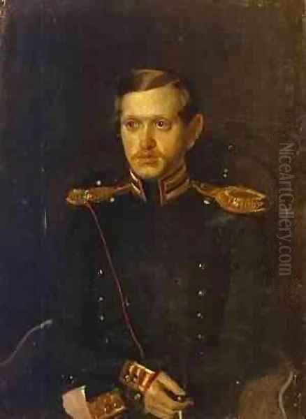 Portrait Of S S Krylov 1850-51 Oil Painting by Pavel Andreevich Fedotov