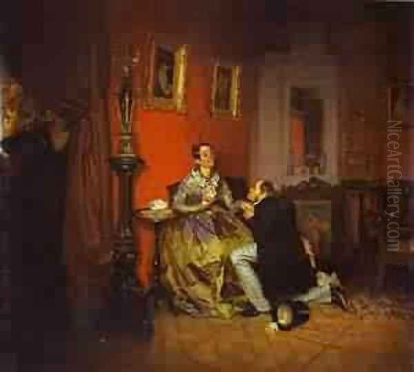 Difficult Bride 1847 Oil Painting by Pavel Andreevich Fedotov