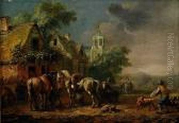 Rastande Sallskap Oil Painting by Barend Gael or Gaal