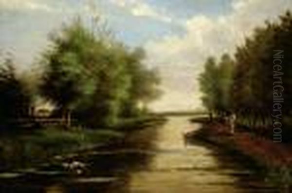 View On A Landscape With A River Oil Painting by Adriaen van Everdingen