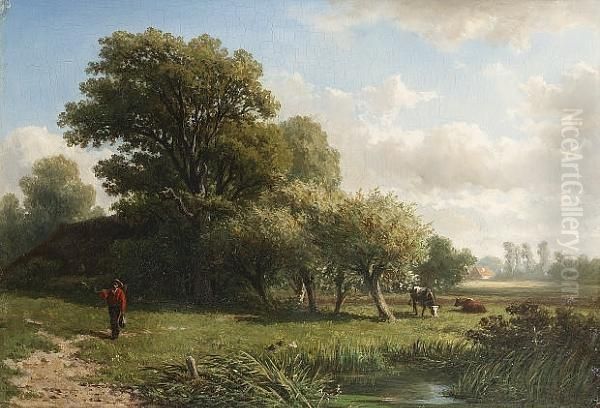 Landscape With A Figure On A Path Oil Painting by Adriaen van Everdingen