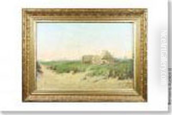 Farmhouse Inlandscape Oil Painting by Joseph Van Genegen