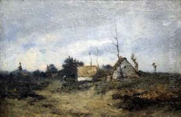 [village En Campine] Oil Painting by Joseph Van Genegen