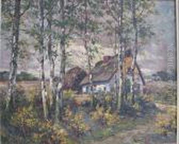 Landschap Met Hoeve. Oil Painting by Franz Van Genesen