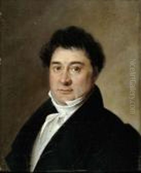 Portrait D'homme En Redingote Noire Oil Painting by Henri Nicolas Van Gorp