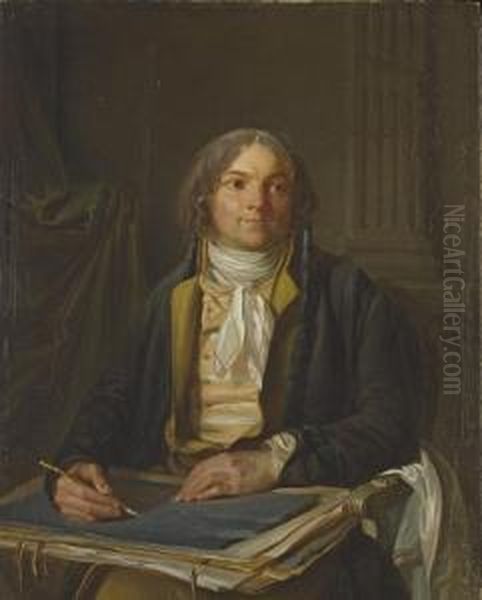 Portrait D'un Dessinateur Oil Painting by Henri Nicolas Van Gorp