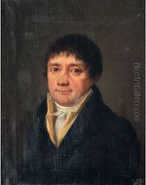 Portrait D Homme. Oil Painting by Henri Nicolas Van Gorp