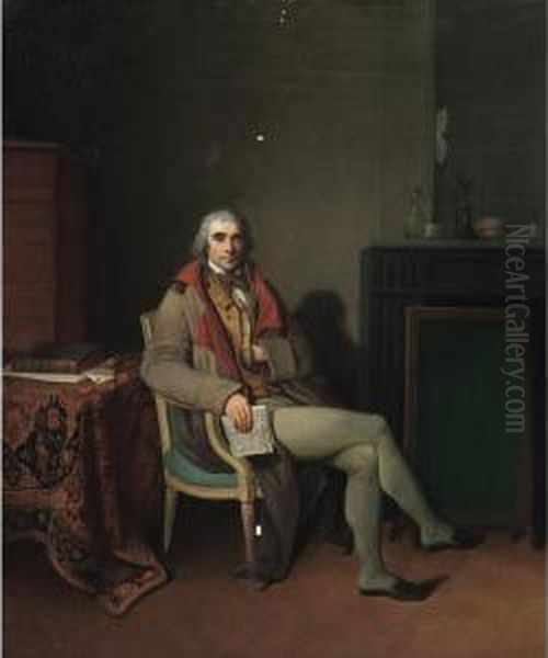 Portrait D'homme Assis Dans Un 
Interieur Lisant La Gazette Nationale [henri Nicolas Van Gorp ; Portrait
 Of A Gentleman Holding La Gazette Nationale In An Interior ; Oil On 
Panel ] Oil Painting by Henri Nicolas Van Gorp