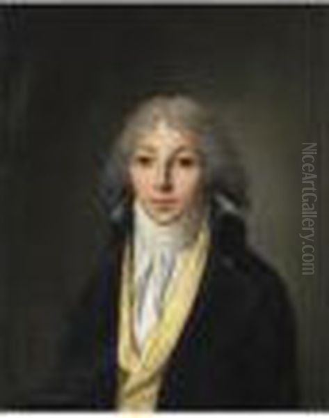 Portrait De Jeune Homme Au Gilet Jaune Oil Painting by Henri Nicolas Van Gorp