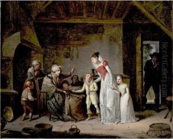 Visiting The Tenants Oil Painting by Henri Nicolas Van Gorp