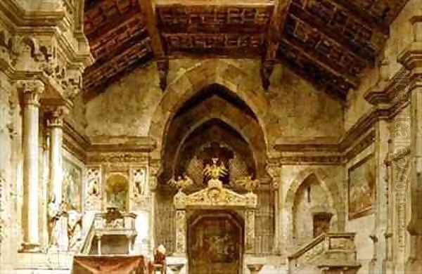 Set design for an opera Oil Painting by Carlo Ferrario