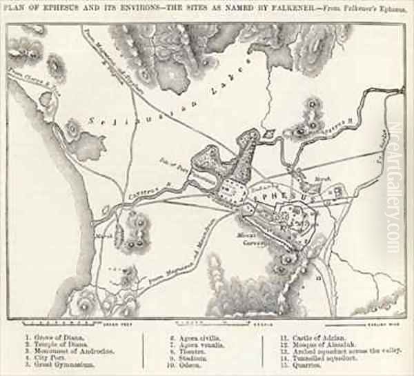 Plan of Ephesus and its Environs Oil Painting by Edward Falkener