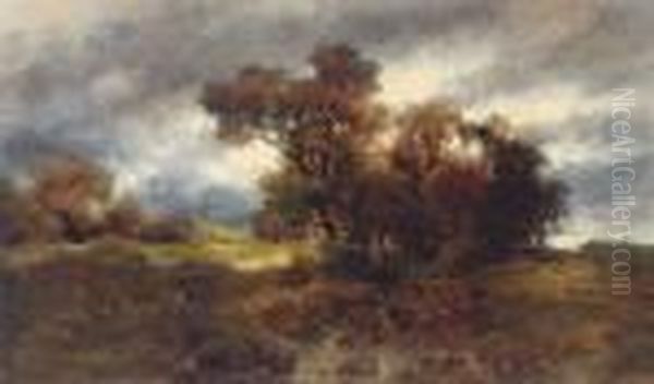 Landscape With An Approaching Storm Oil Painting by Remigius Adriannus van Haanen