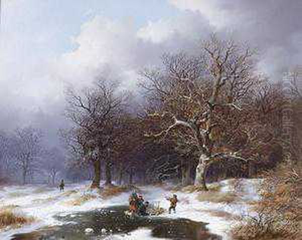 Paesaggio D'inverno Oil Painting by Remigius Adriannus van Haanen