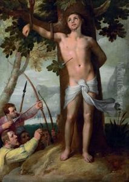 The Miracle Of Saint Sebastian Oil Painting by Cornelis Cornelisz Van Haarlem