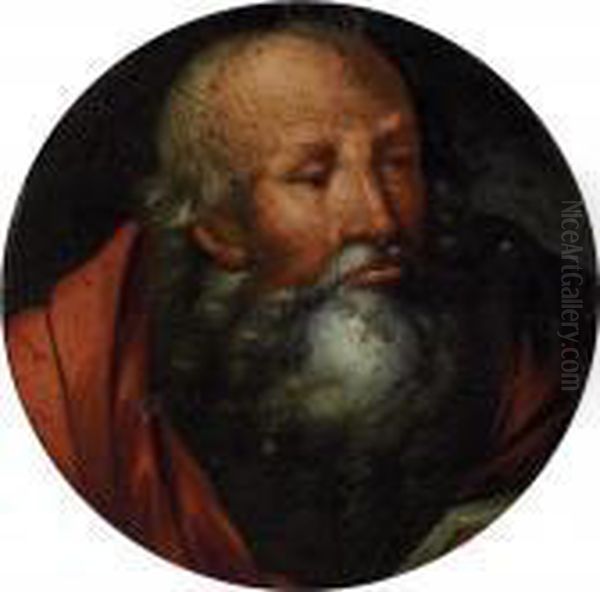 Portrait Of An Evangelist Oil Painting by Cornelis Cornelisz Van Haarlem