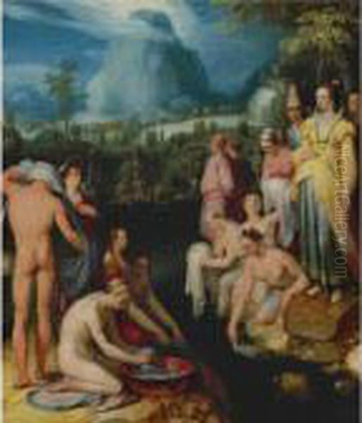 The Purification Of The Israelites At Mount Sinai Oil Painting by Cornelis Cornelisz Van Haarlem