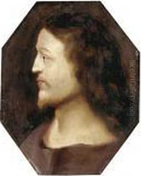 Head Of Christ In Profile Oil Painting by Cornelis Cornelisz Van Haarlem