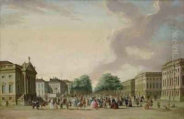 Unter den Linden Berlin Oil Painting by Karl Friedrich Fechhelm