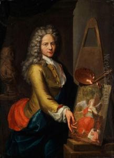 Portrait Eines Jungen Malers An Derstaffelei Oil Painting by Jan van Haensbergen