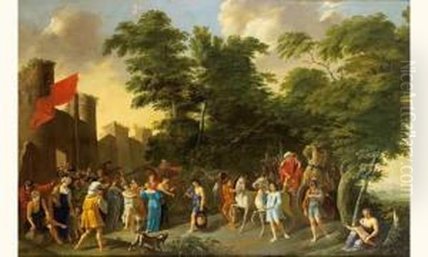 Le Triomphe De David Oil Painting by Jan van Haensbergen