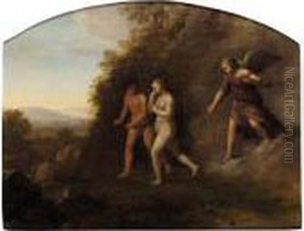 The Expulsion Of Adam And Eve Oil Painting by Jan van Haensbergen